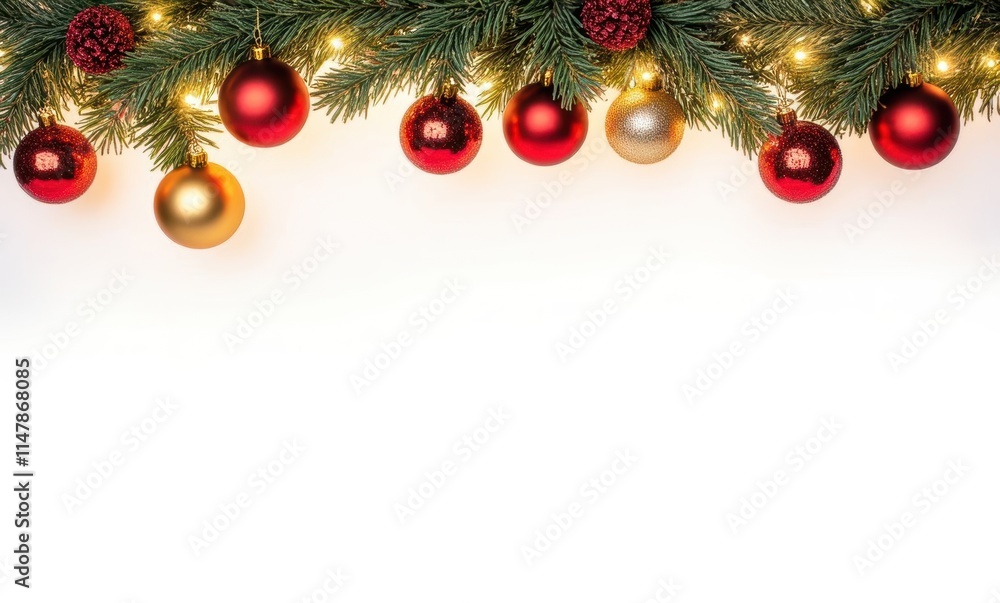Festive Christmas decorations with ornaments Festive Christmas decorations with ornaments