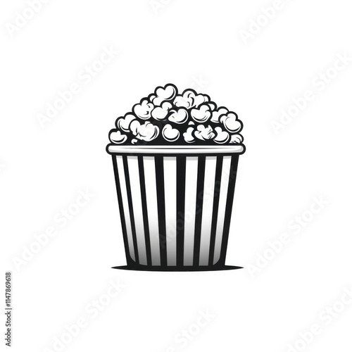 white icon of Popcorn isolated on a transparent background Minimalist flat icon, vector logo style sign clipart on a no background png