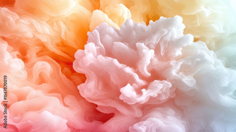 Fototapeta premium Fluid pastel hues are soft, delicate, and blend seamlessly into one another, creating a dreamy and ethereal quality that is reminiscent of a watercolor painting.