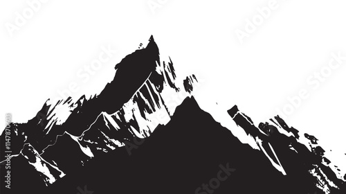Black and white mountain peak.