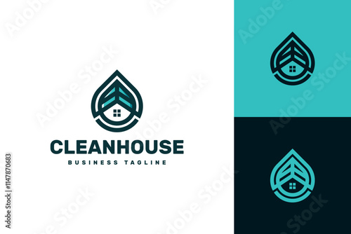 drop cleaning house logo vector