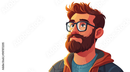 Cartoon man on white background 