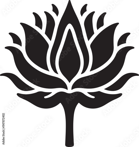 Abstract lotus flower vector illustration for elegant minimal design