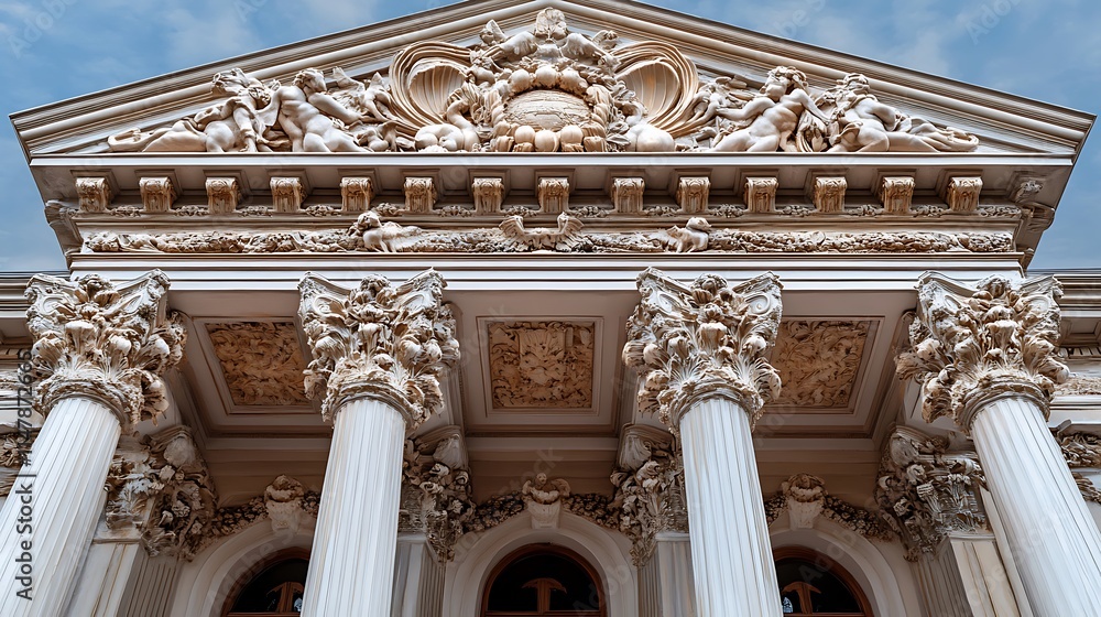 Ornate Facade of a Historic Building Under a Sunny Sky AI Generated ...