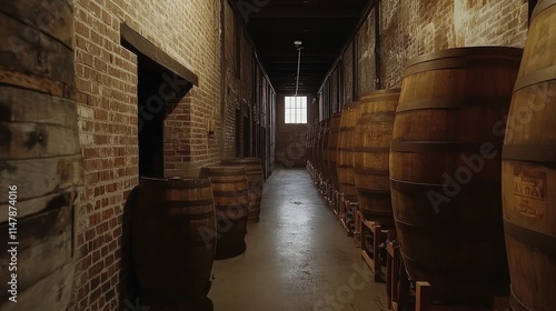 Looking Down Walkway in Bourbon Aging Warehouse