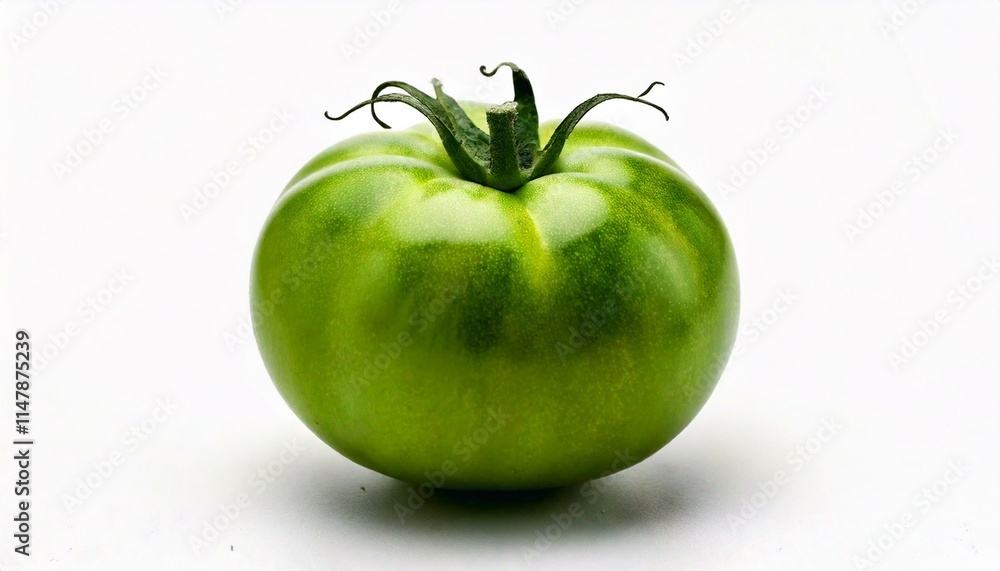 a Green Tomato on a white background a Green Tomato on a white background