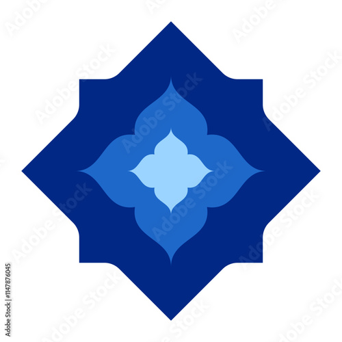 traditional geometric pattern icon symbol for decoration flat design
