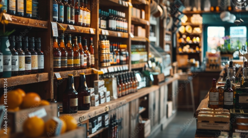 Shelves filled with products in a general store Shelves filled with products in a general store