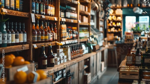 Shelves filled with products in a general store