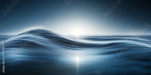 Serene Ocean Wave Blue Water Sunset Seascape Nature Background