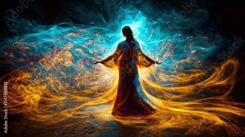 The profound link between shamanic practices and eternal energy flow. photo