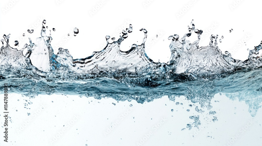 Water splash with droplets on white background. Water splash with droplets on white background.