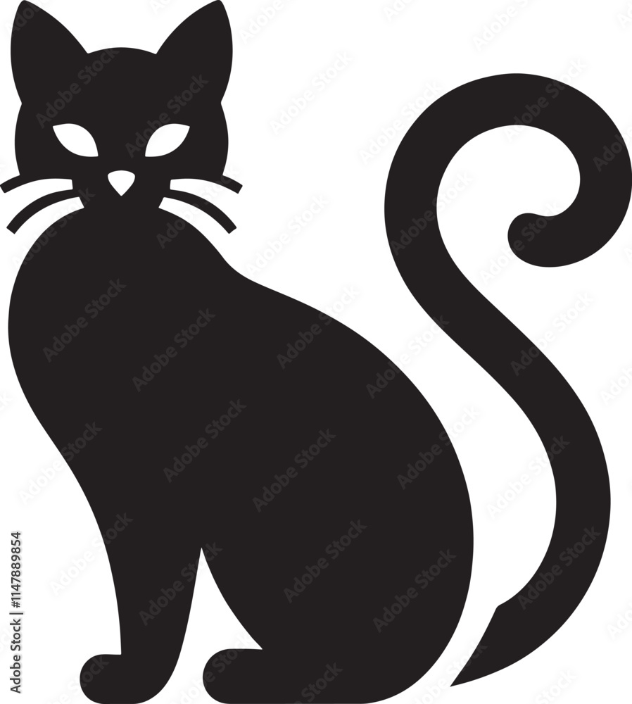 Black cat silhouette. Black cat silhouette.