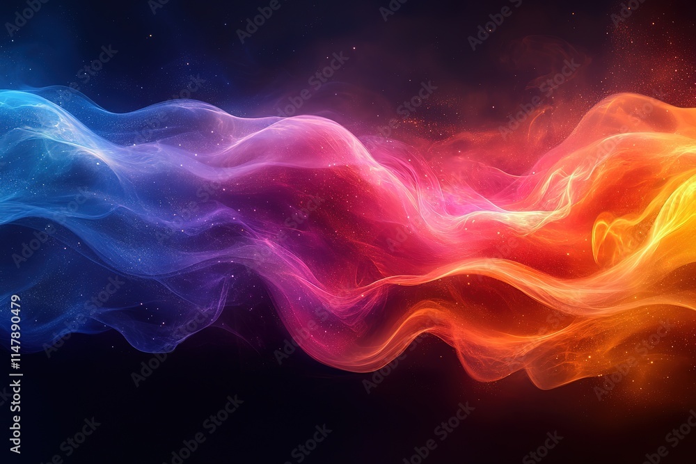 Abstract Flowing Colors with Sparkling Particles Abstract Flowing Colors with Sparkling Particles