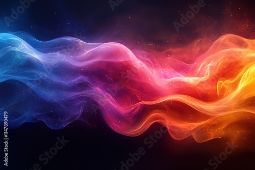 Abstract Flowing Colors with Sparkling Particles