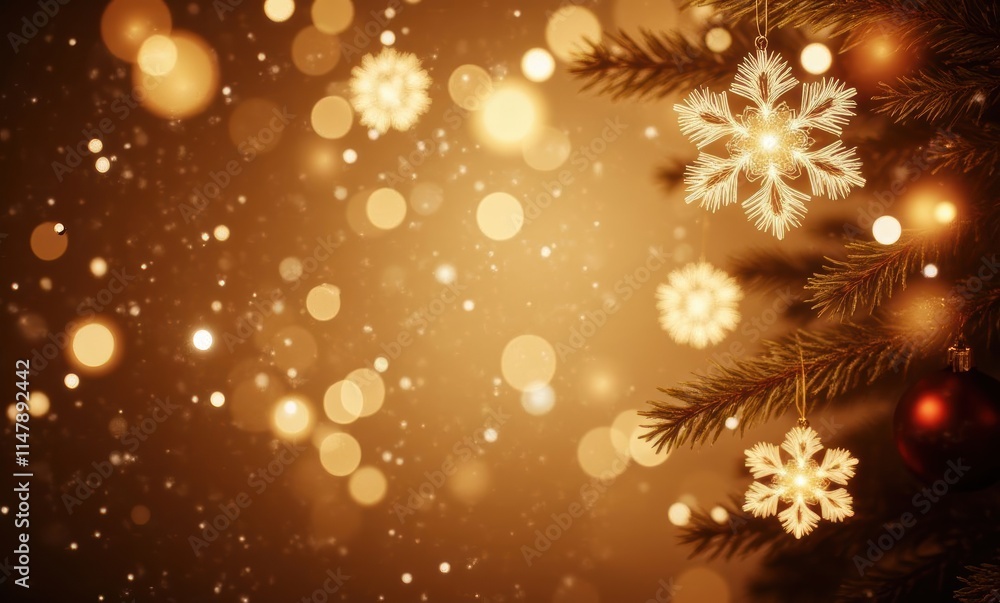Magical Christmas tree decorations shining bright Magical Christmas tree decorations shining bright