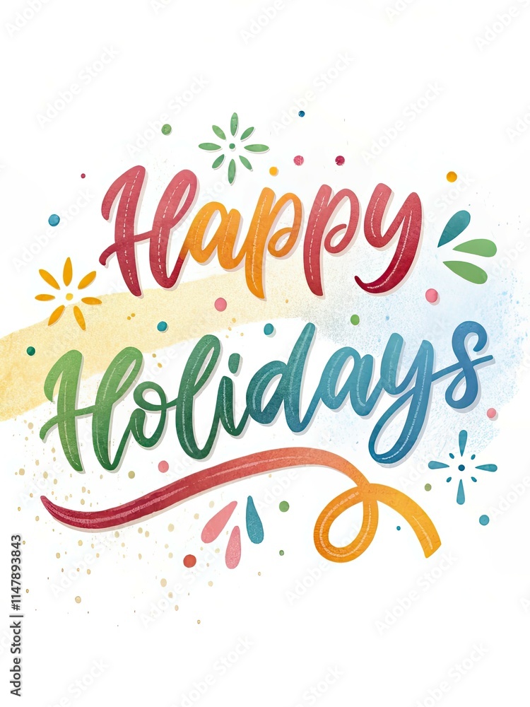 Obraz premium Playful Handwritten Happy Holidays Design