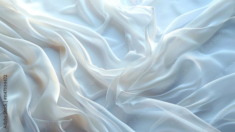 Obraz premium White Satin Fabric with Gentle Folds and Soft Lighting