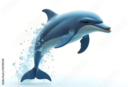 Playful Dolphin Leaping Out of Water photo