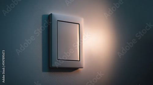 Smart home concepts. modern light switch mounted on wall, softly illuminated, creating ambiance