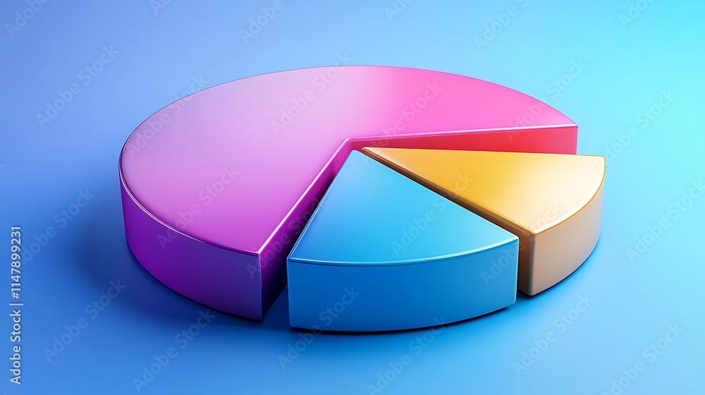 Obraz premium D Colorful Pie Chart Infographic Data Analysis Business Report