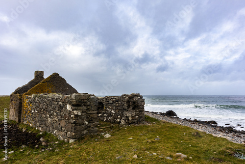 Abandoned old croft on Scottish coast