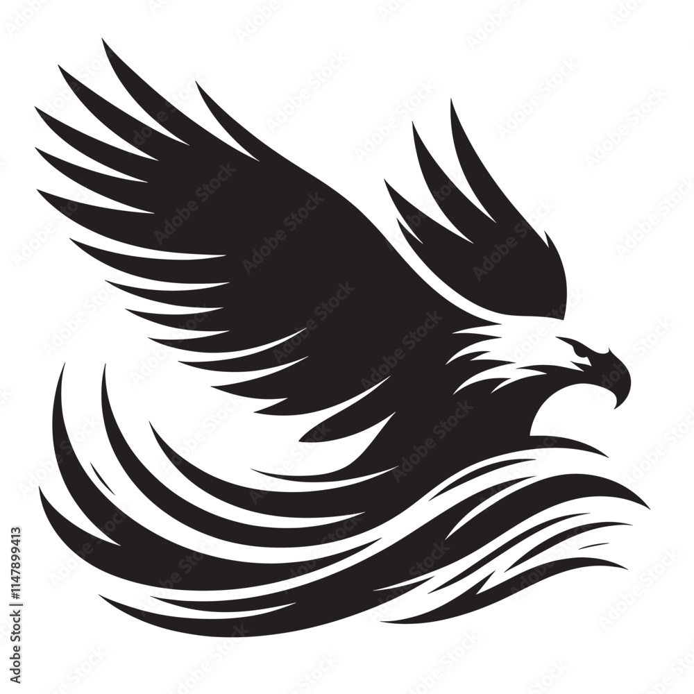 Black eagle stylized design. Black eagle stylized design.