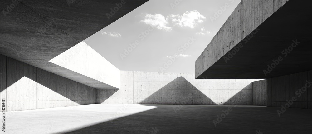 Fototapeta premium Cement architecture in urban photography