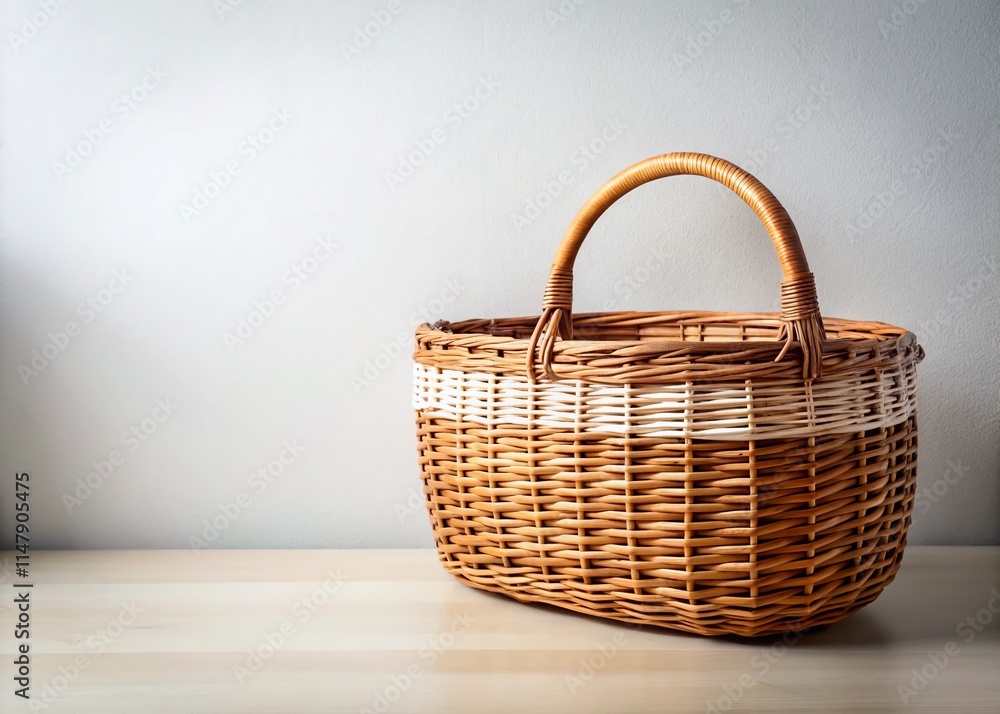 Beige Brown Wicker Basket Minimalist Home Decor Beige Brown Wicker Basket Minimalist Home Decor