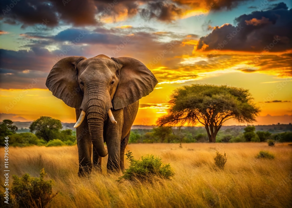 Obraz premium Kruger National Park Safari Animals Wildlife Photography - Elephants, Lions, Rhinos, African Safari Adventure