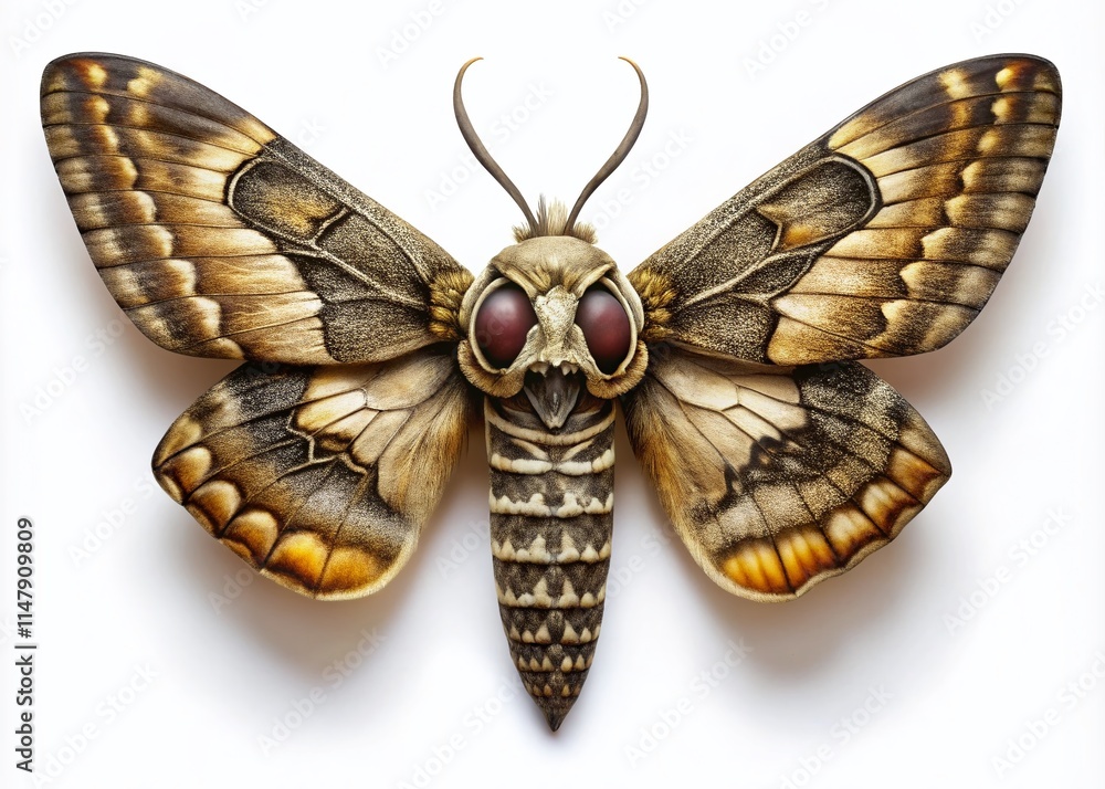 Obraz premium Death's Head Hawk-Moth Portrait - AI Photorealistic