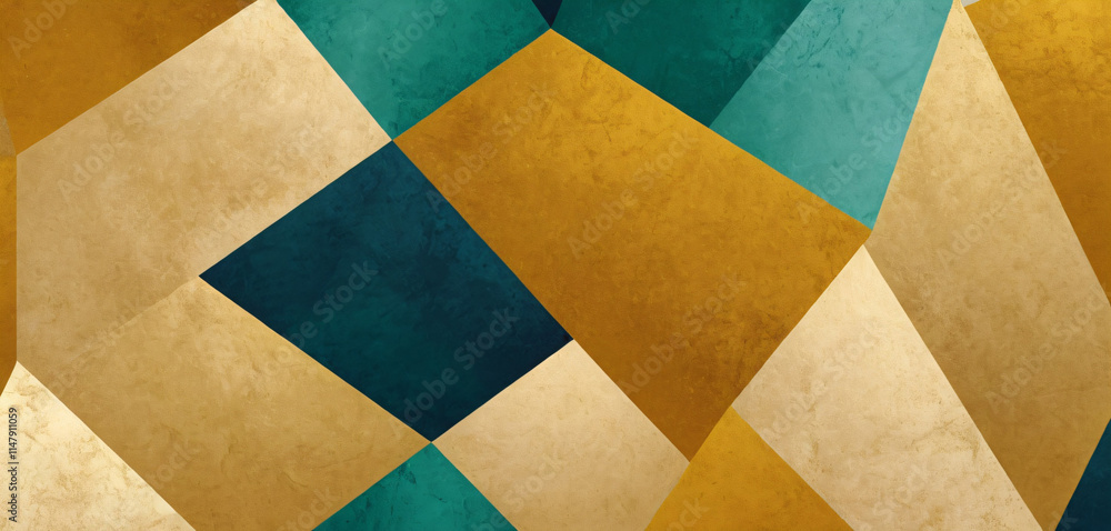 Abstract Math art background vector. Modern block color art wallpaper. Geometric marbling gold style texture. Cubism s low-poly backgrounds. Good for home deco, wall art, poster, invite and cover.