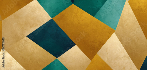 Obraz na płótnie Abstract Math art background vector. Modern block color art wallpaper. Geometric marbling gold style texture. Cubism s low-poly backgrounds. Good for home deco, wall art, poster, invite and cover. w salonie