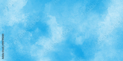 blue sky with clouds. Light sky blue shades watercolor background.Grunge blue background with space for text,watercolor abstract painting of blue grunge texture.	