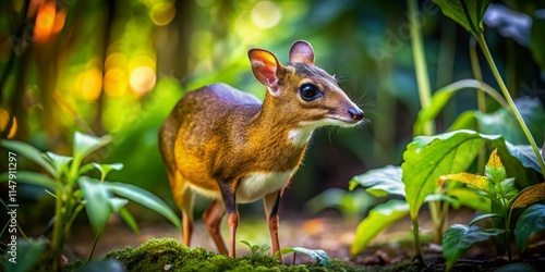 Lesser Mouse Deer Photo: Adorable Mini Deer, Tiny Hooved Mammal, Smallest Deer Species,  Wildlife Photography, Cute Animal Images,  Jungle Creature photo