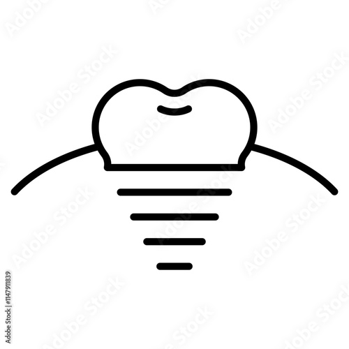 tooth implant single icon