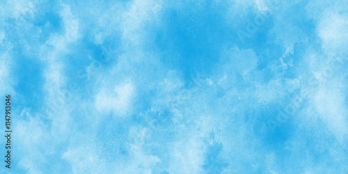 blue sky with clouds. Light sky blue shades watercolor background.Grunge blue background with space for text,watercolor abstract painting of blue grunge texture.	