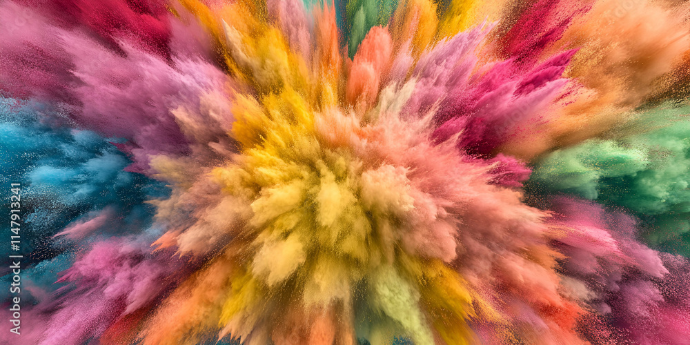Vibrant Color Explosion, A Stunning Abstract Background of Powder Paint Bursting with Rich Hues and Dynamic Energy Vibrant Color Explosion, A Stunning Abstract Background of Powder Paint Bursting with Rich Hues and Dynamic Energy
