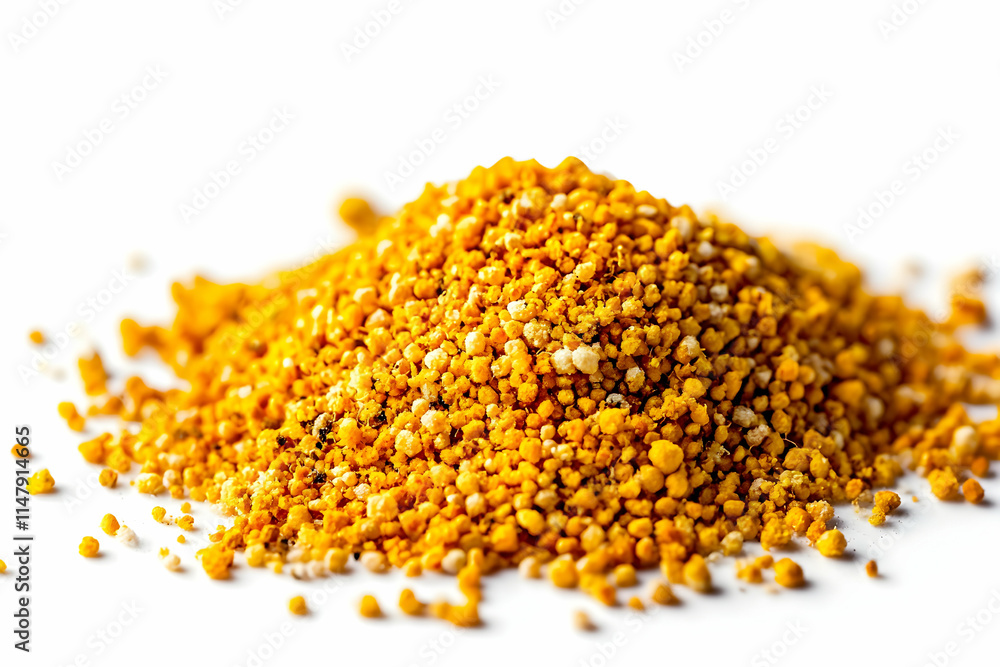 Golden Granules, A Detailed Close-Up of Textured Yellow Powder Golden Granules, A Detailed Close-Up of Textured Yellow Powder