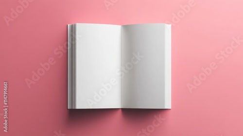 mock up of blank white book on a pink background photo