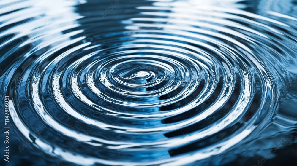 A large blue wave of water. The water is rippling and has a circular shape A large blue wave of water. The water is rippling and has a circular shape