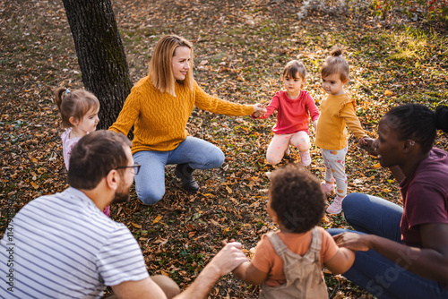 Circle of Fun: Family and Friends Enjoying Autumn Together