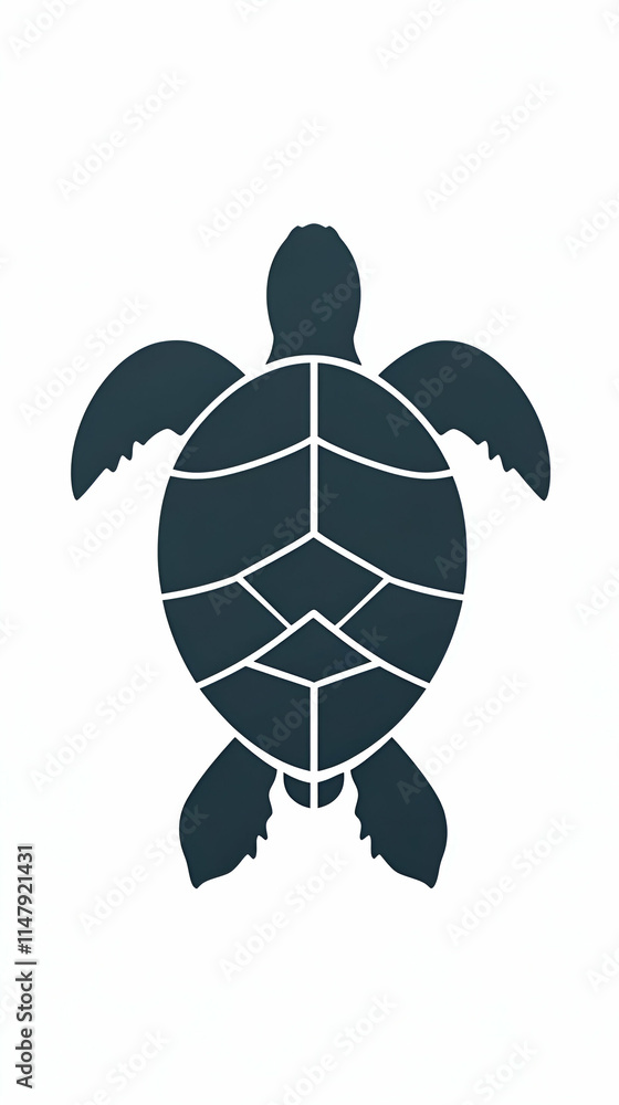 Obraz premium Sea Turtle Silhouette, Elegant Aquatic Creature Illustration