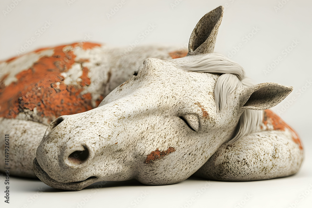 Sleeping Weathered Horse 3D Render Sleeping Weathered Horse 3D Render