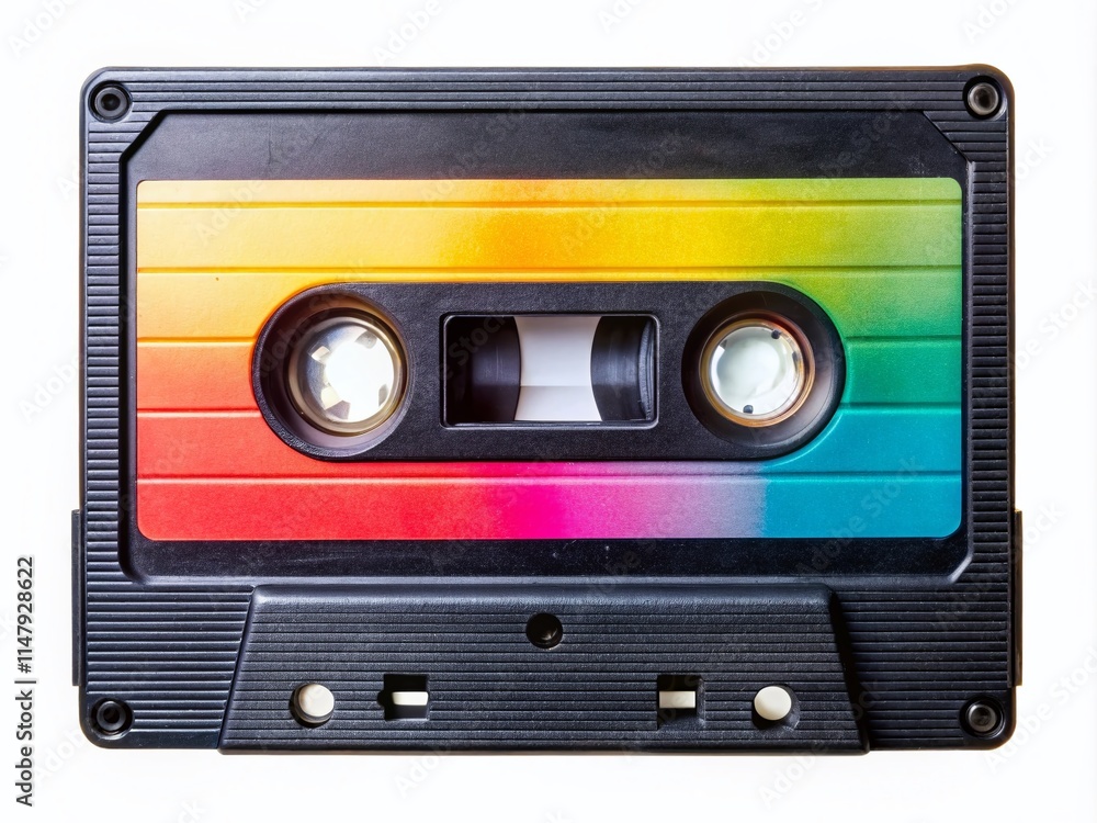 Obraz premium Vintage Black Audio Cassette, Isolated, High Quality, Detailed