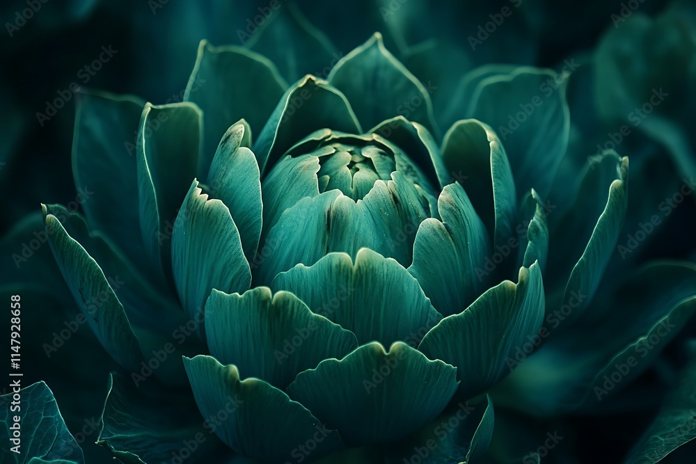 Fototapeta premium Cynara cardunculus Green Globe. Artichoke bud cultivated as food. Agriculture homegrown food vegetables.