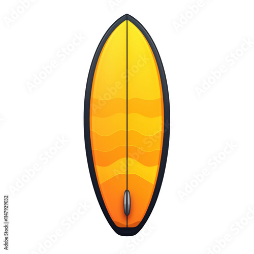 Obraz na płótnie yellow icon of Surfboard isolated on a transparent background Minimalist flat icon, vector logo style sign clipart on a no background png w salonie