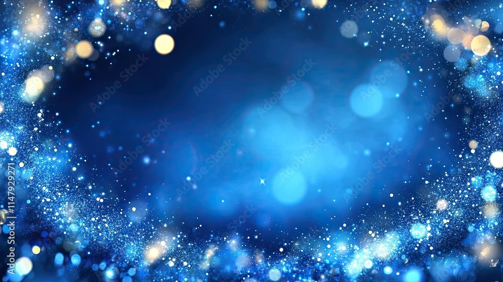 Abstract circular bokeh with city blurring lights on a blue background Abstract circular bokeh with city blurring lights on a blue background