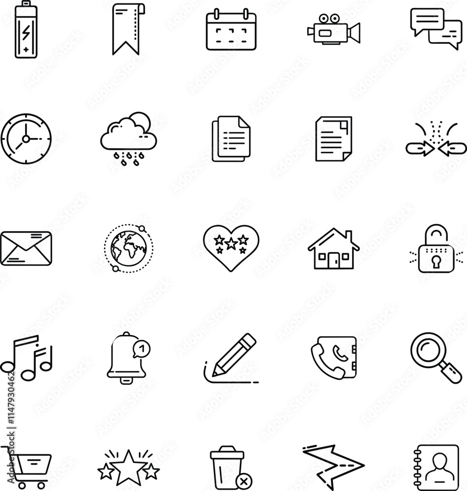 Fototapeta premium Simple Line Icons Website, App, UI, UX, Design Elements