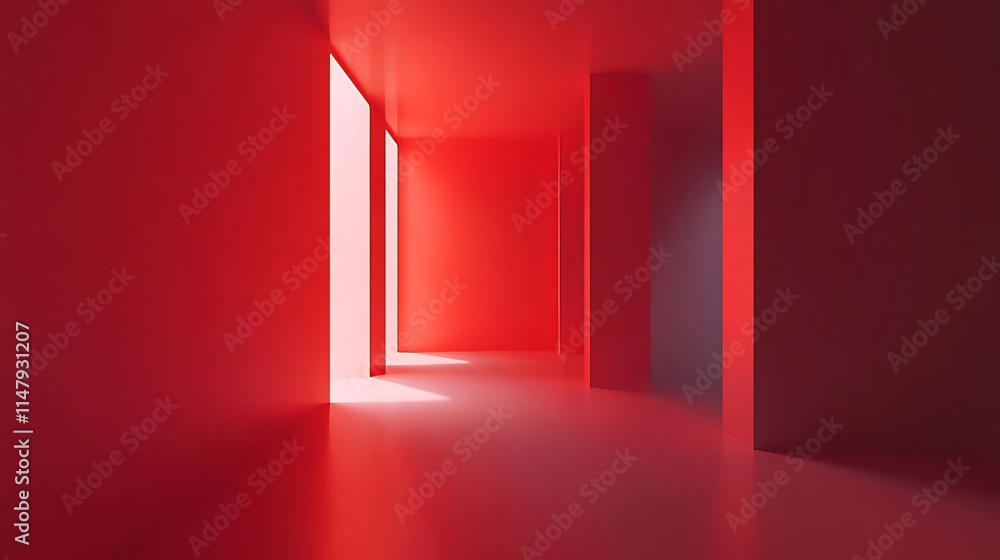Abstract red corridor with light at the end. Abstract red corridor with light at the end.